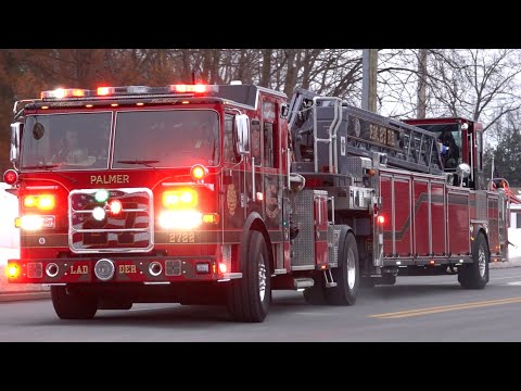 Fire Trucks Responding Compilation #36  - Tiller Trucks Part 2