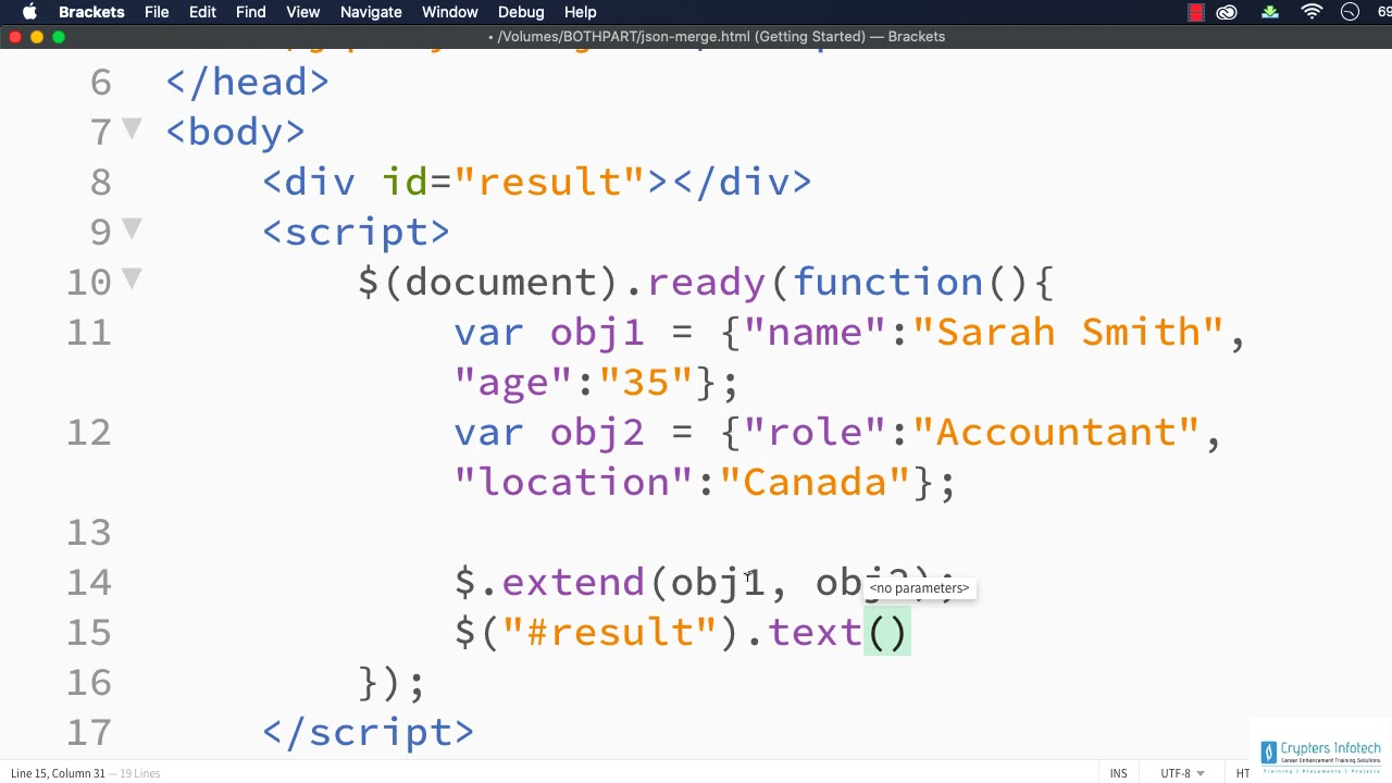 How to Merge JSON Objects using jQuery | jQuery extend() Method