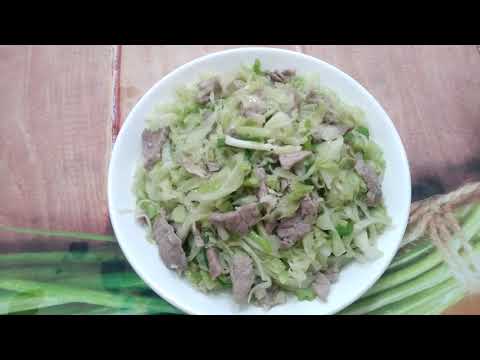 RAU CẢI BẮP XÀO THỊT mềm ngon.