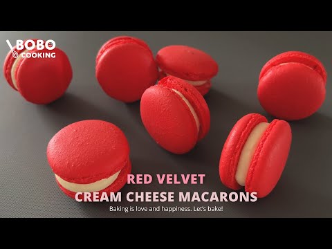 Red Velvet Cream Cheese Macarons