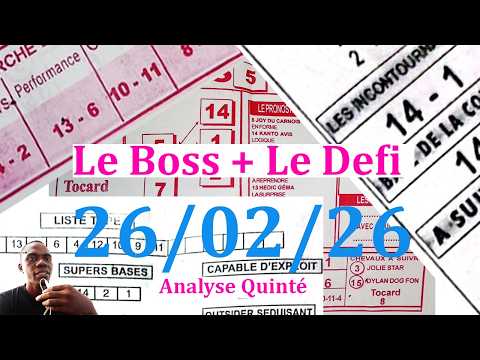 🚨🚨 Le BOSS JEUDI 26 Février 2026 - Analyse : Cagnes-Sur-Mer (R1) 1ère  course – Prix Roger Ledoyen