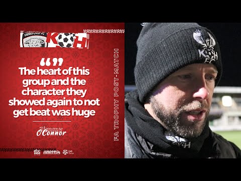 Jimmy O'Connor 27/11/21: Reaction to penalty shoot-out Harriers' FA Trophy win at Hereford