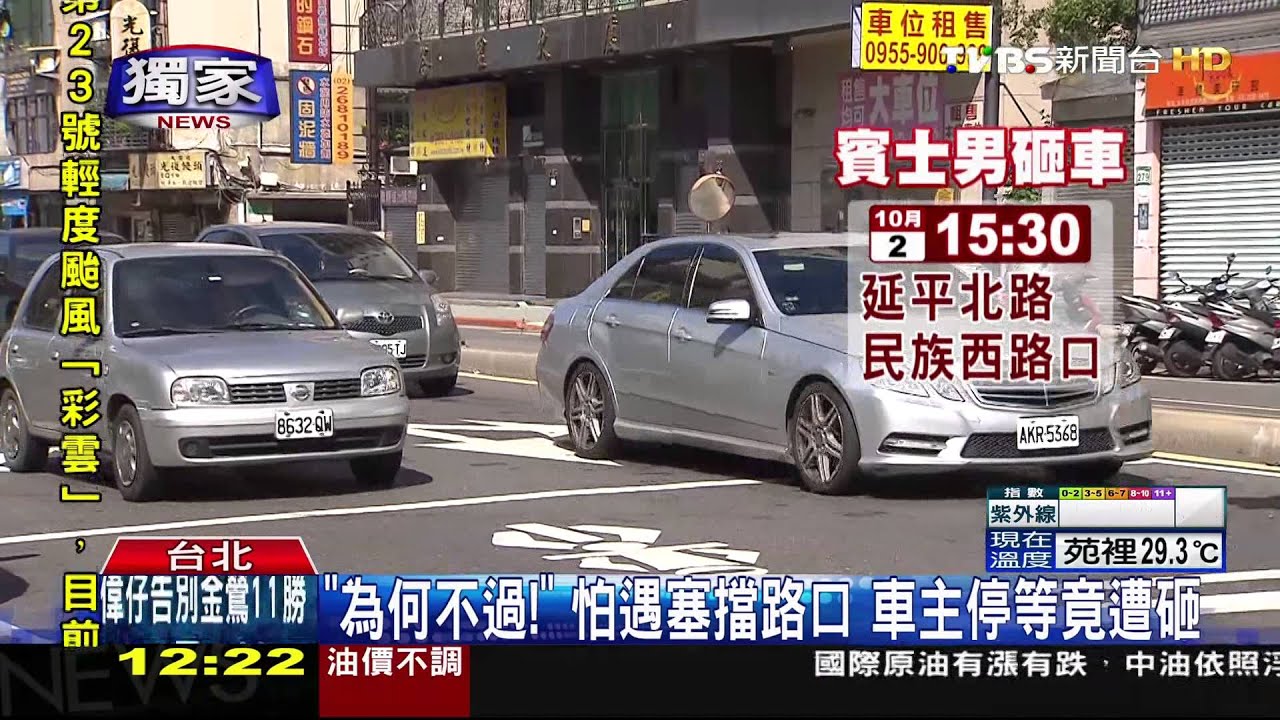 「為何不過!」怕遇塞擋路口 車主停等竟遭砸