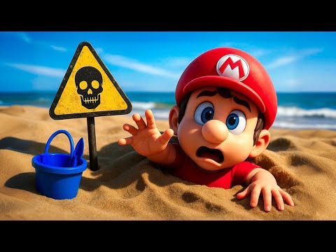 🏖️⚠️ Baby Mario Gets Trapped in Bowser’s Sand Castle on the Beach! 😱Super Mario Odyssey Story