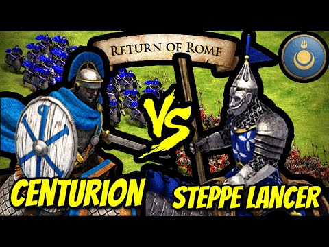 138 ELITE CENTURIONS vs 200 (Mongols) ELITE STEPPE LANCERS (Total Resources) | AoE II: DE