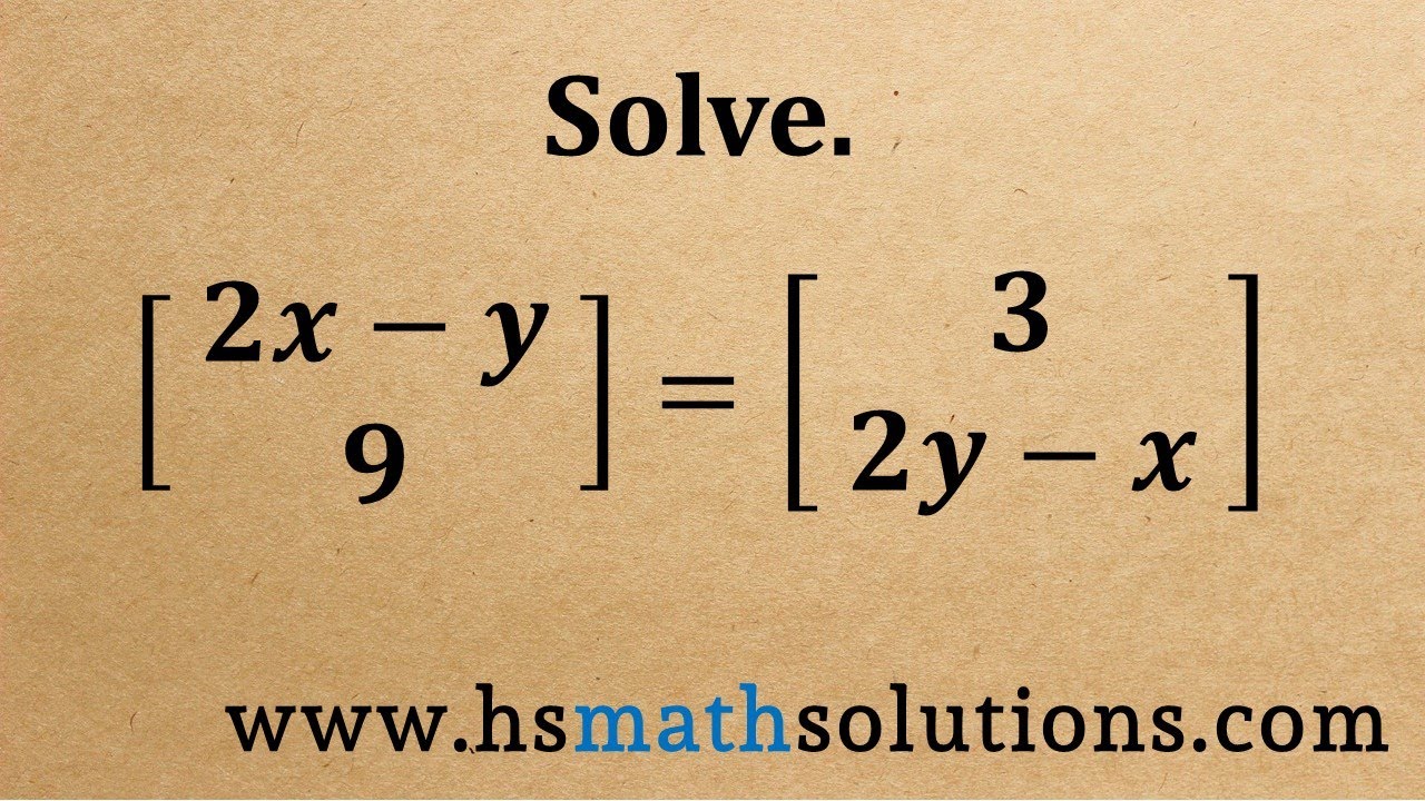 Solving Equations with Equivalent Matrices (Example)