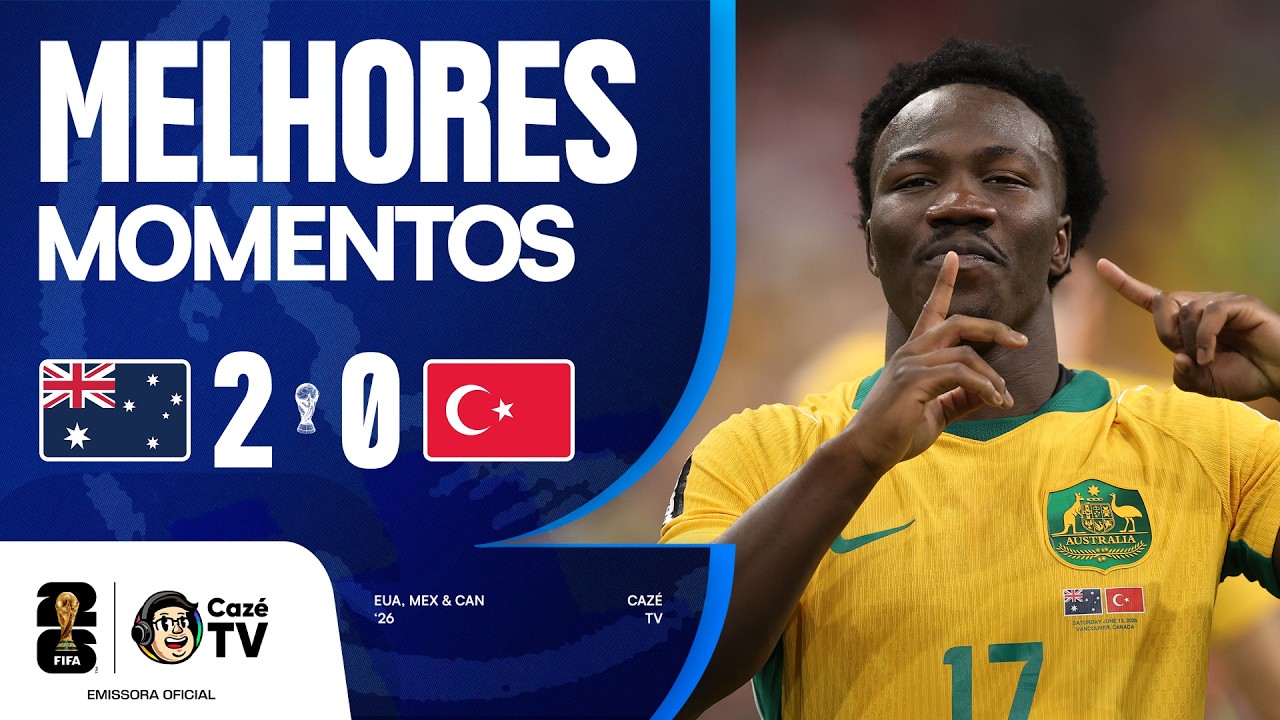 MELHORES MOMENTOS: AUSTRÁLIA 2 X 0 TURQUIA | COPA DO MUNDO FIFA™ 2026 | 1ª RODADA | FASE DE GRUPOS