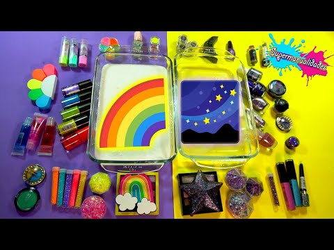 Mixing Slime Galaxy vs Rainbow (Adding Random stuff) - Supermanualidades