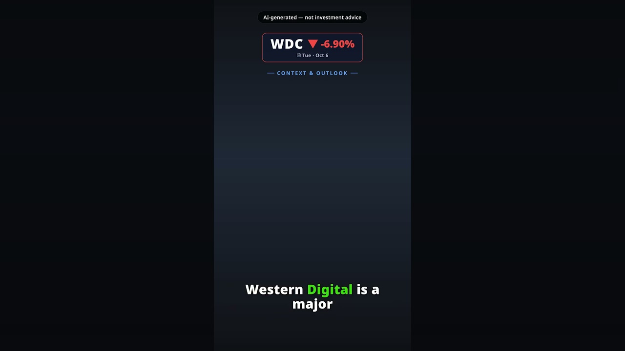Why Is Western Digital Stock Sinking Today? WDC -6.90% (Oct 6)
