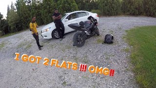 I GOT 2 FLAT TIRES & BACKPACKED !!!!!