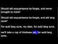 Auld Lang Syne Christmas New Years Song