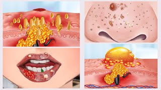 ASMR Pimple Cure & Blackhead Clearing | Pimple Squeezing Animation