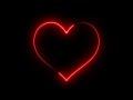 Neon Red Heart Shape Frame Overlay Looped