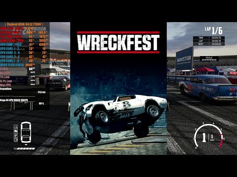 Wreckfest | Hilltop Stadium | 1440p Ultra 8xMSAA Gameplay Benchmark | Vega 64 LC 7700k