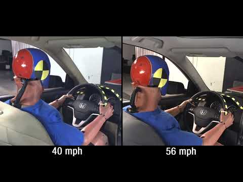 Impact on drivers when cars are crashed at different speeds (40 mph and 56 mph)