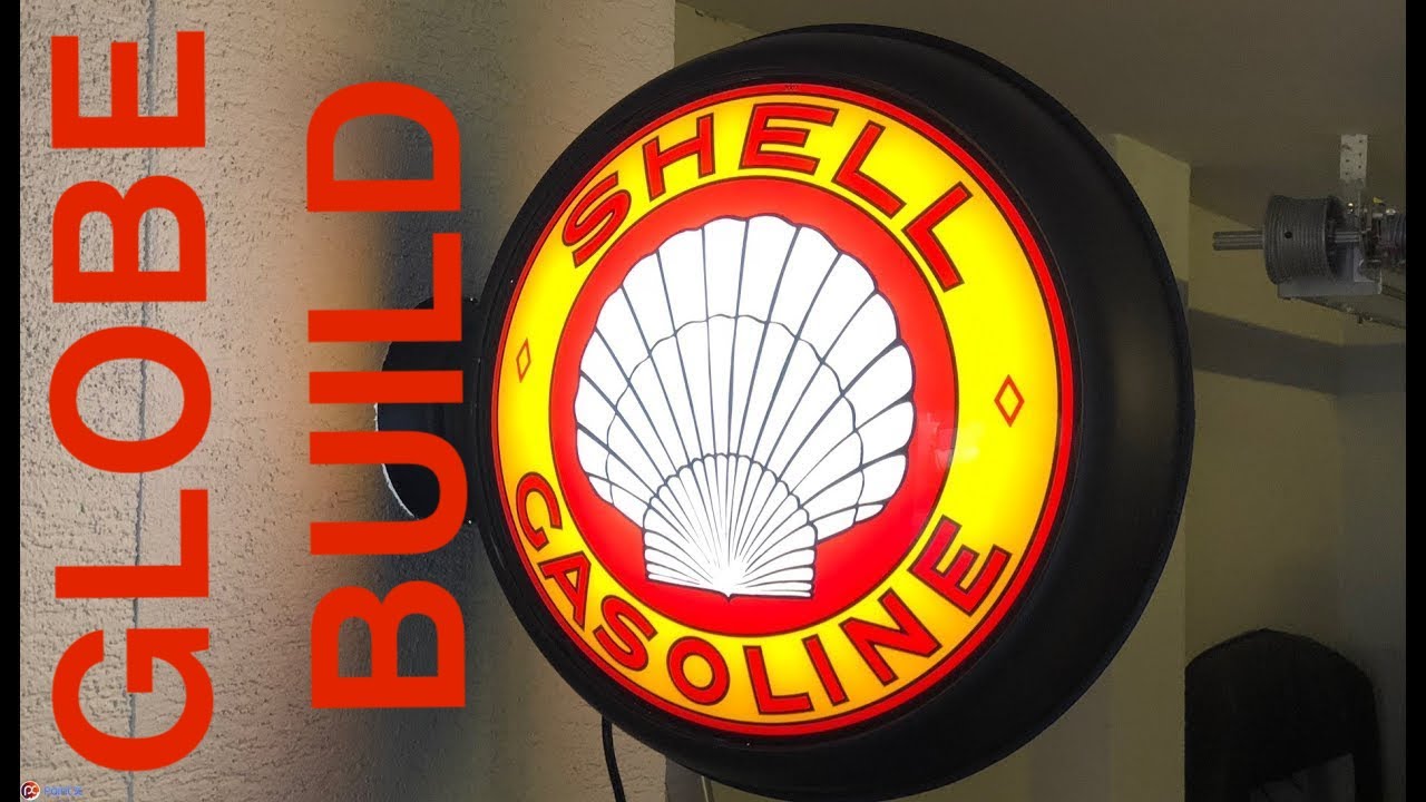 SHELL GAS PUMP GLOBE with  LED LIGHTS ASSEMBLY