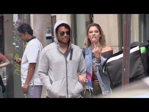 EXCLUSIVE : Paris Jackson and cousin TJ Jackson walking in the Streets of Paris