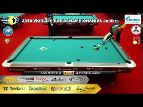 Quinten Pongers (NED) v Jung Minkwon (KOR) | World U17 9-ball Championships 2018