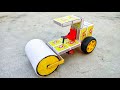 How To Make Matchbox Road Roller At Home DIY DC Motor Road Roller Tractor
