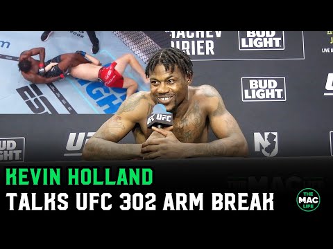 Kevin Holland reacts to breaking opponent's arm at UFC 302