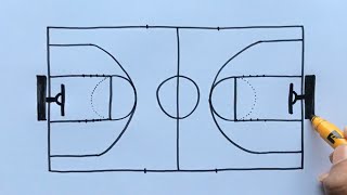How to Draw a Basketball Court Step-by-step