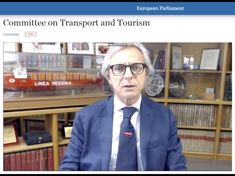 European Parliament. Stefano Messina (Assarmatori) at the Committee Meeting on Transport and Tourism