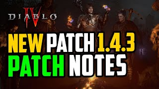 Diablo 4 New Patch 1.4.3 - Patch Notes