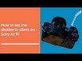 How To Set The Shutter To Silent On Sony A7 Iii Short Shorts