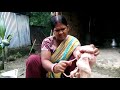 Chicken Cutting By A Village Beautiful Wife