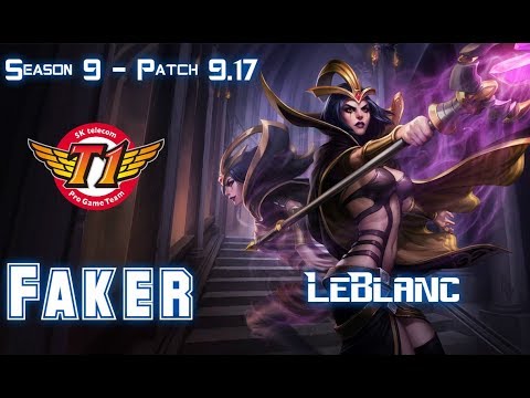 SKT T1 Faker LEBLANC vs AKALI Mid - Patch 9.17 KR Ranked