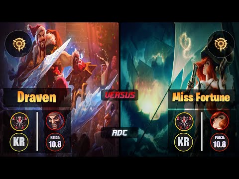 GrandMaster DRAVEN [Press the Attack] (ADC) VS  MISS FORTUNE - Grandmaster KR Patch 10.8