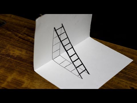 How to Draw a 3D Ladder - Trick Art For Kids | Paint with david