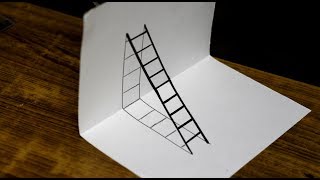 How to Draw a 3D Ladder - Trick Art For Kids  Pain