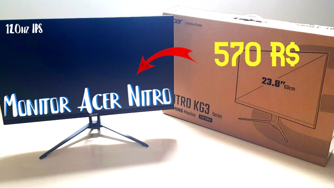 Miniatura da avaliação em vídeo de Monitor Gamer Acer Nitro KG243Y G0BI 23,8" 120Hz FHD IPS Preto