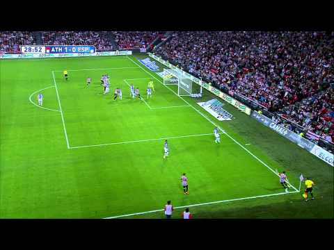Gol de Aduriz (1-0) en el Athletic Club - RCD Espanyol - HD