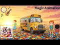The Wheels On The Bus Fun Animated Kids Rhyme Magic Animation Nursery Rhymes Kids Songs