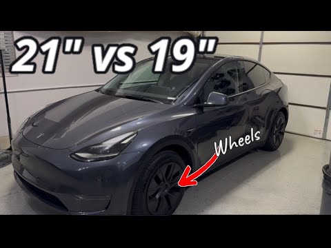 Tesla Model Y Long Range Wheel Swap From 21" Performance Wheels To 19" Gemini Dark