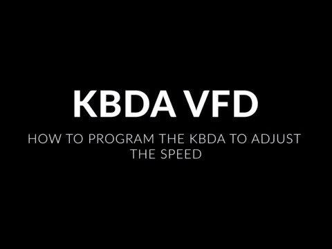 Reprograming KBDA VFD to Adjust The Speed Without a Potentiometer