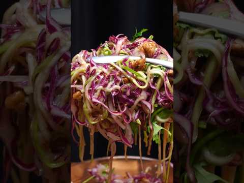PURPLE POWER SALAD! Crunchy Cabbage & Squash for Gut Reset (ASMR Sound On) #asmr #cooking