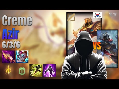 Creme Mid Azir vs Viktor lol KR solo rank Full Game 15.17 | Creme 아지르 vs 빅토르