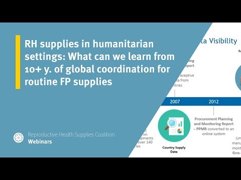 RH supplies in humanitarian settings: What can we learn from 10+ y. of global coordination for routine FP supplies?