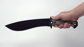 Кукри мачете Camp 10 TAN - Kershaw 1077TAN, сталь 65MN Carbon, рукоять прорезиненный термопластик, коричневый