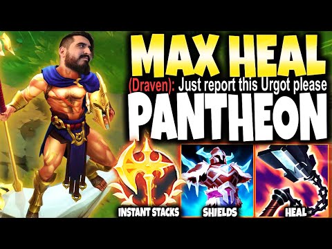 Max Heal Pantheon OP ~ Instant Conqueror Stacks with 20% DMG to HEAL 🔥 LoL Top Pantheon s12 Gameplay