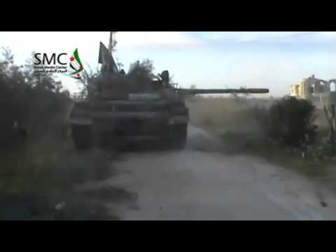 استهداف اللواء 38 بقذائف الدبابة من قبل جبهة النصرة في بلدة صيدا في ريف درعا