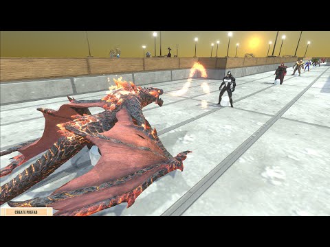 FIRE LAVA DRAGON COCONUT DEATH RUN - Animal Revolt Battle Simulator