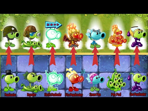 Pvz 2 Discovery - All Peashooters Level 1 Power Up & Max Level Challenge - Plant Vs Plant