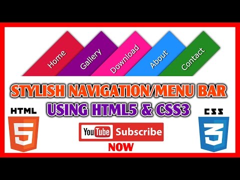Stylish Navigation Menu Bar Nav Bar Design Using HTML5 CSS3 | Web Design Tutorial