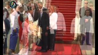 Obama arrives in Rangoon