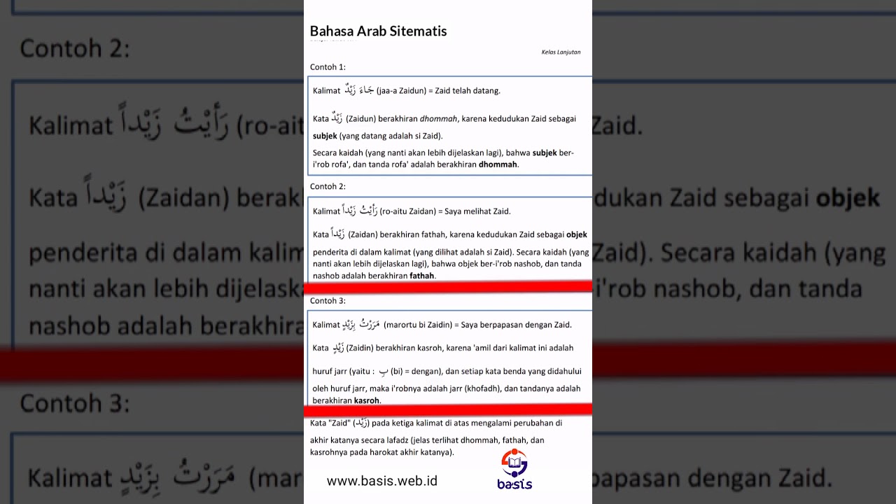 Pelajaran 47 ~ Contoh Penerapan I rob Secara Lafazh Halaman 14