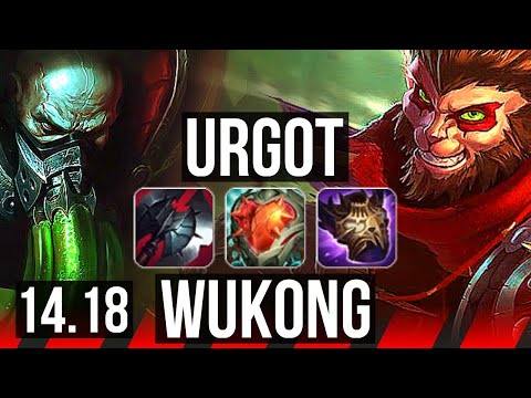 URGOT vs WUKONG (TOP) | 17/1/4, Legendary, Rank 6 Urgot, 1100+ games | NA Challenger | 14.18